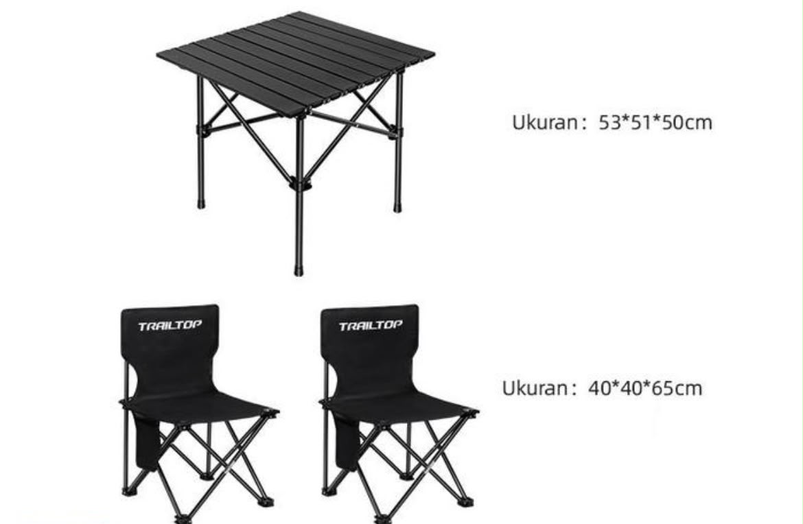 Set 1 Meja 2 Kursi Black